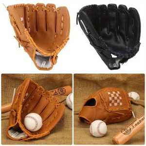 10.5 Inch Durable Baseball Glove - PU Leather, Adjustable Lacing, Perfect for Training and Competition