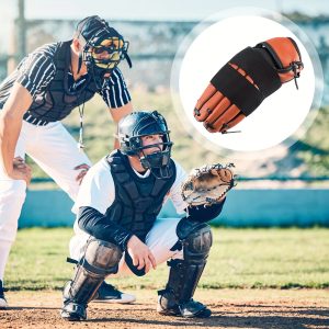 2pcs Black Baseball Glove Straps with Elastic Magic Tape - Sports Fan Essentials