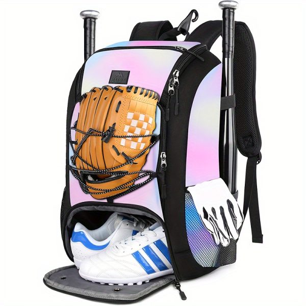 MATEIN Baseball Backpack, Softball Bat Bag With Shoes Compartment For Youth, Adult, Lightweight Baseball Bag With Fence Hook Hold TBall Bat, Batting Mitten, Helmet, Caps, Teeball Gear, 29L