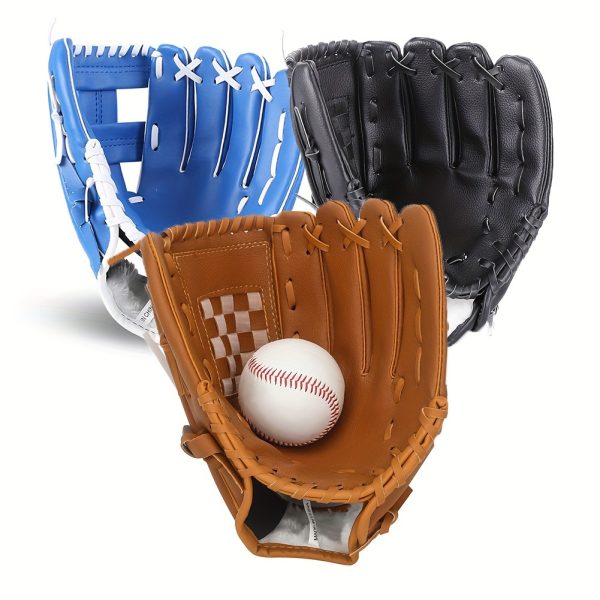 1pc Baseball Gloves, Softball Gloves, Sports Batting Gloves, PU Leather Gloves For Left Hand Glove, Right Hand Throw