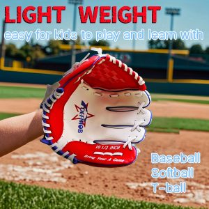 Defimob 10.5inch Baseball Softball Glove, Suitable For Indoor Outdoor Pitching Catching Training, Lightweight Durable Baseball Gloves For T-BALL Beginner