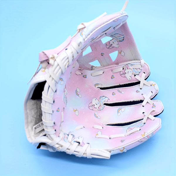 Unicorn 9.5-inch Baseball Glove for Girls, Right Hand Throwing, PVC Material, Ideal for Training and Beginner Games - Sports Apparel & Equipment