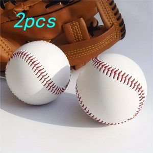 2pcs, Standard Size Baseball, PU Leather Sports Baseball Pitcher Baseball, 9 Inches Unmarked Balls