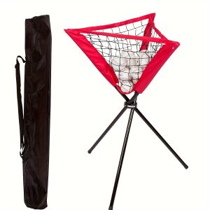 Portable Baseball & Softball Ball Holder Rack With Durable Frame & Net, Suitable For Training & Practice