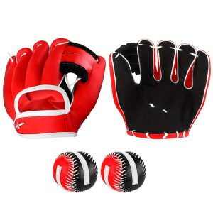 2-pack Baseball Set-youth Easy Catch And Baseball Gloves Set For Yard Lawn Games, Catch Games, Baseball Games